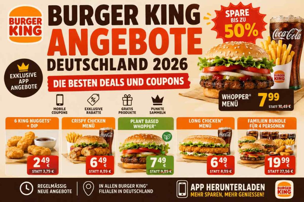 Burger King Angebote Deutschland 2026 Die besten Deals und Coupons