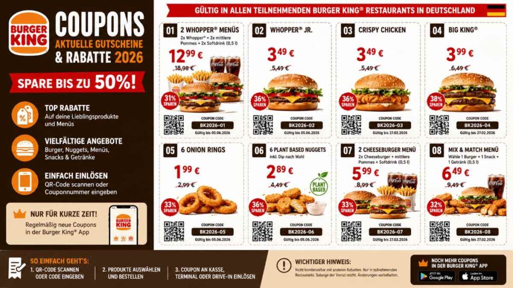 Burger King Coupons PDF Aktuelle Gutscheine Rabatte 2026