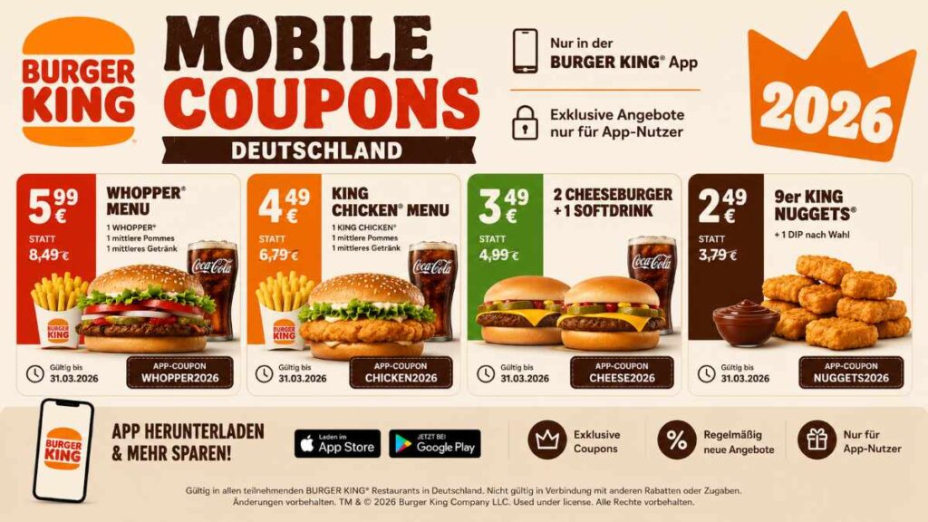 Burger King Mobile Coupons Deutschland 2026