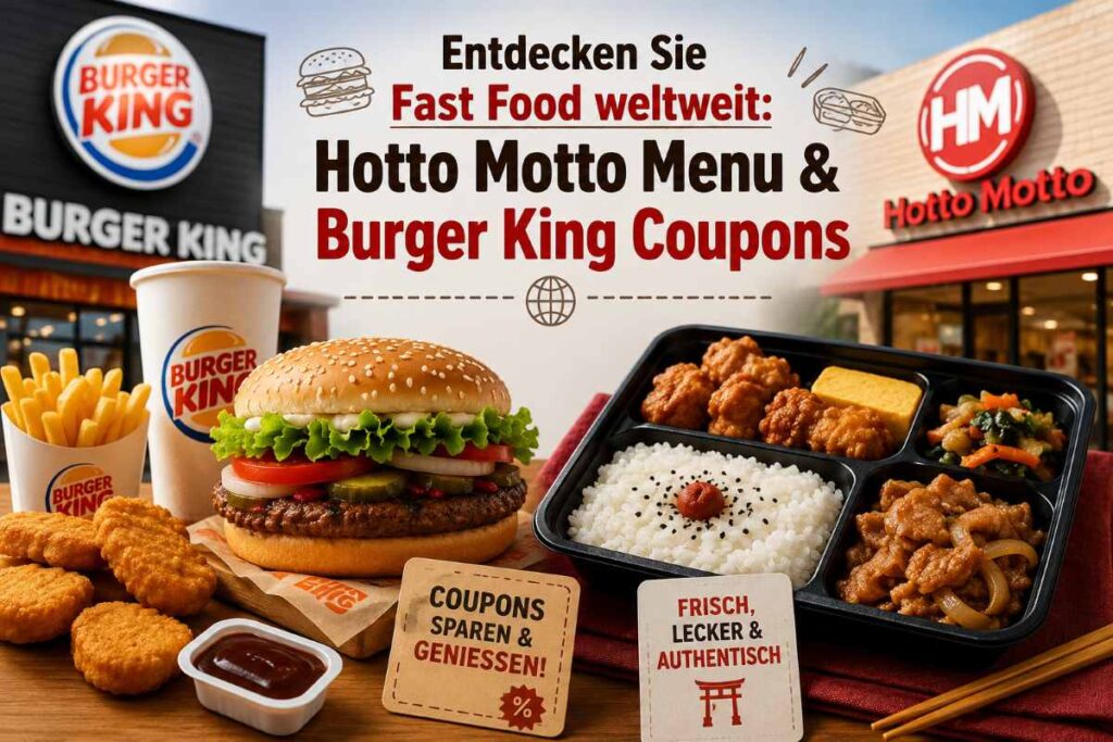 Entdecken Sie Fast Food weltweit: Hotto Motto Menu & Burger King Coupons